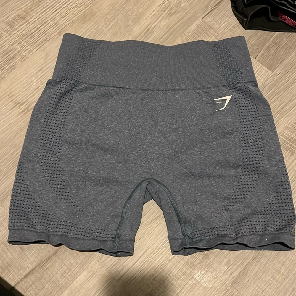 Gymshark bike shorts light blue grey size Large